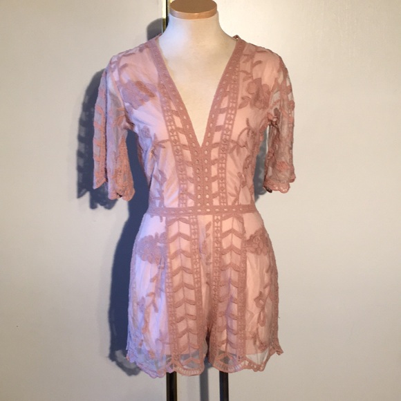 Socialite Plunging Lace Jumpsuit - Picture 3 of 8